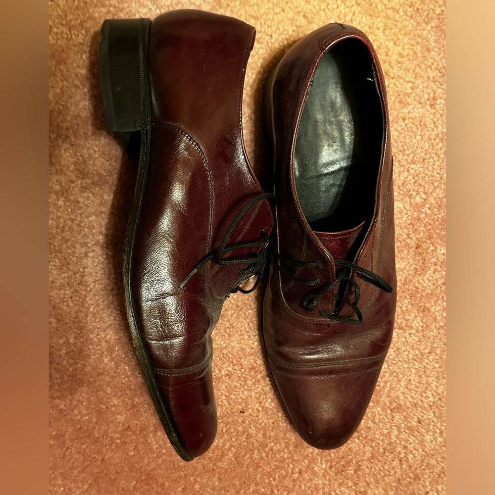 Mens Oxford leather laced shoe